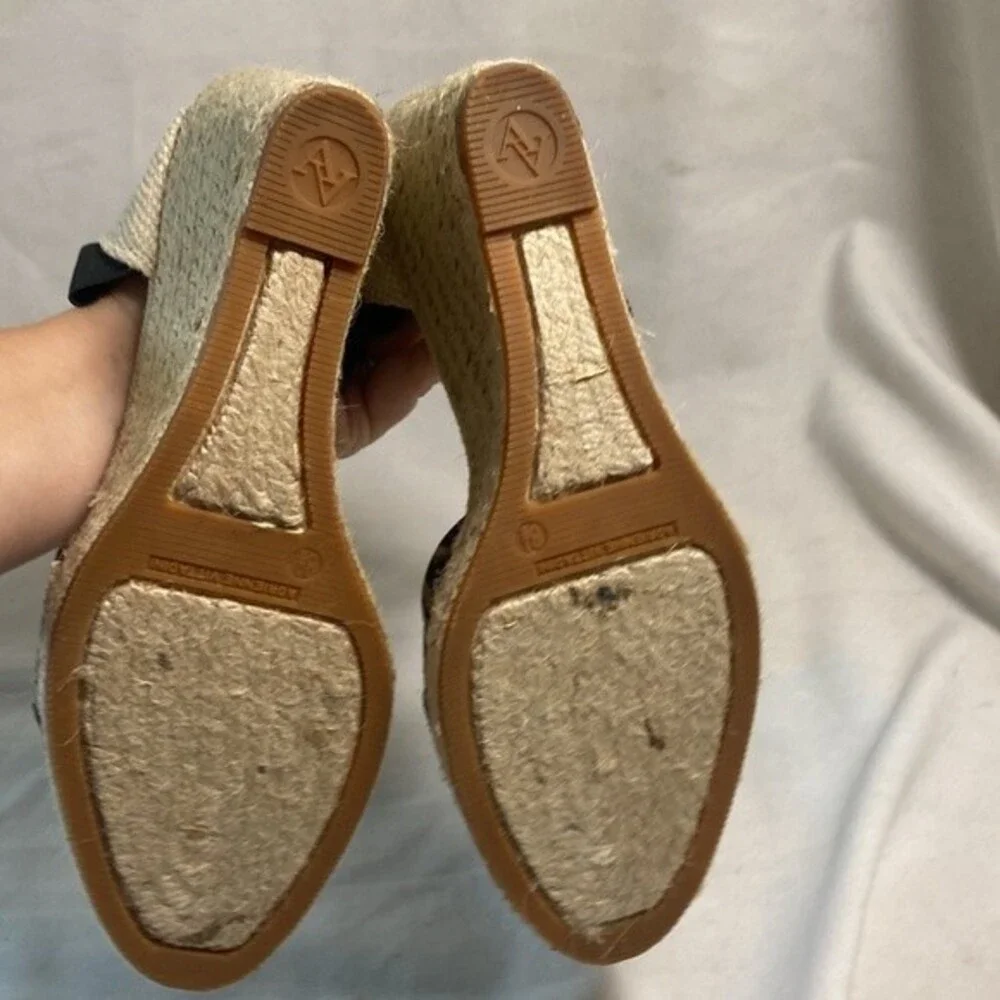 sexy wedge Adrienne Vittadini platform sandal Birna Espadrille zebra  8.5 animal